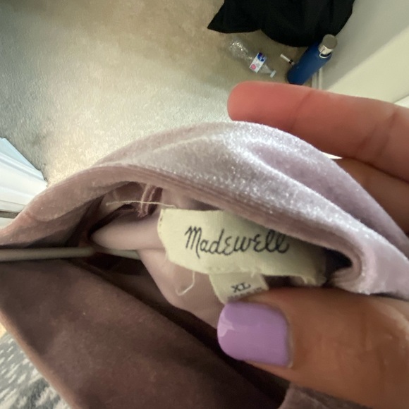 Madewell mock neck dusty rose velvet dress - Picture 3 of 3